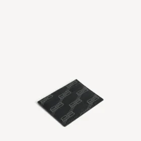 Porta-cartões exclusivo em lona revestida com BB Monogram a preto