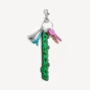 Porta-chaves/charm Balenciaga estilo motoqueiro para mulher em verde/preto