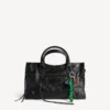 Porta-chaves/charm Balenciaga estilo motoqueiro para mulher em verde/preto
