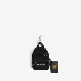 Porta-chaves/charm para mochila Balenciaga Explorer Micro para homem (PUBG/PUBG M) em preto