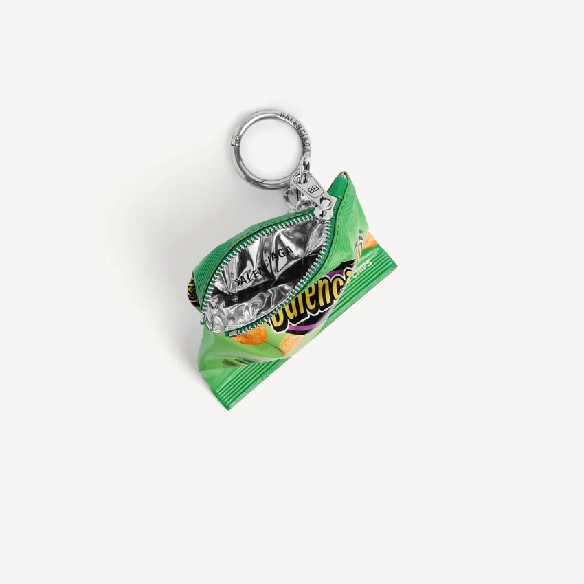 Porta-chaves com pingente «chips» em verde Porta-chaves com pingente «chips» em verde