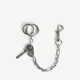 Porta-chaves Neverlost para homem em prata antiga