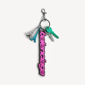 Porta-chaves/pingente Biker Balenciaga para mulher em rosa/preto