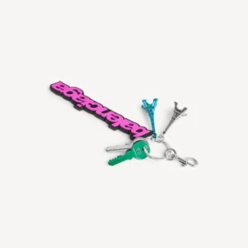 Porta-chaves/pingente Biker Balenciaga para mulher em rosa/preto