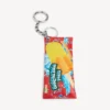 Porta-chaves/pingente masculino em forma de bolsa de snacks, na cor vermelha