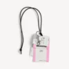 Porta-chaves/pingente para homem em forma de bilhete de comboio em branco/preto/rosa