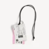 Porta-chaves/pingente para homem em forma de bilhete de comboio em branco/preto/rosa