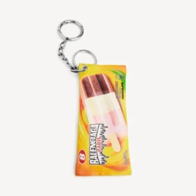 Porta-chaves/pingente para homem em forma de bolsa de snacks, na cor amarela