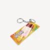 Porta-chaves/pingente para homem em forma de bolsa de snacks, na cor amarela