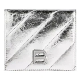 Porta-moedas e porta-cartões Crush com aba, acolchoado metalizado «Silver» 766461210IW8110