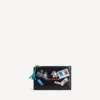 Porta-moedas e porta-cartões grande e comprido para homem, em preto/multicolorido