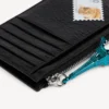 Porta-moedas e porta-cartões grande e comprido para homem, em preto/multicolorido