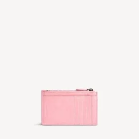 Porta-moedas e porta-cartões longo «City» para mulher em rosa vintage