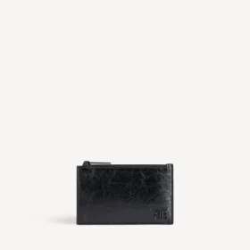 Porta-moedas e porta-cartões longo «Monaco» para homem, em preto