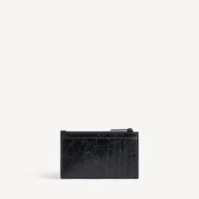 Porta-moedas e porta-cartões longo «Monaco» para homem, em preto