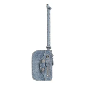 Porta-moedas Le Cagole em Denim com strass «Azul» 7767692109U4715