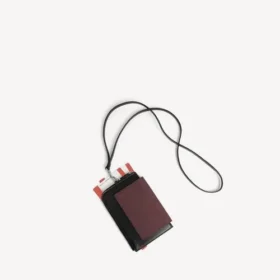 Porta-passaporte e telemóvel para homem em cor de vinho