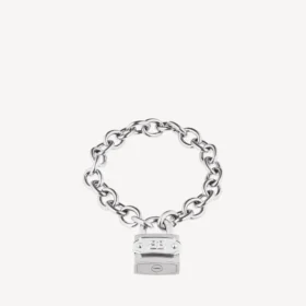 Pulseira com cadeado em Si bemol, prata/prata antiga