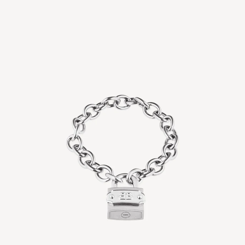 Pulseira com cadeado em Si bemol, prata/prata antiga Pulseira com cadeado em Si bemol, prata/prata antiga