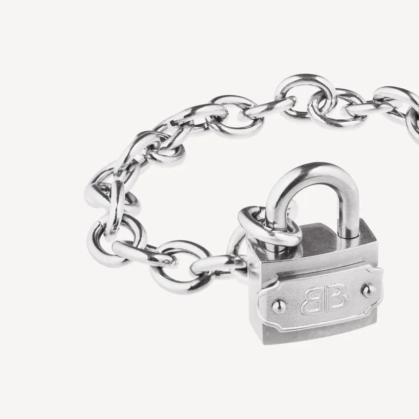 Pulseira com cadeado em Si bemol, prata/prata antiga Pulseira com cadeado em Si bemol, prata/prata antiga