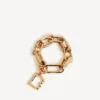 Pulseira feminina com elos em ouro brilhante Pulseira feminina com elos em ouro brilhante