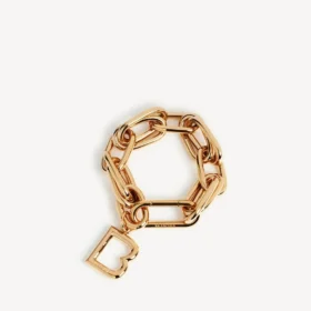 Pulseira feminina com elos em ouro brilhante