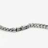 Pulseira fina «Gourmette» «BB Icon» para homem em prata antiga
