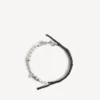 Pulseira/gargantilha Malibu com pérolas em preto/branco/prata brilhante