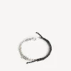 Pulseira/gargantilha Malibu com pérolas em preto/branco/prata brilhante