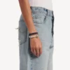 Pulseira/gargantilha Malibu com pérolas em preto/branco/prata brilhante