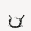 Pulseira Malibu em cordão preto/branco/prateado brilhante
