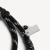 Pulseira Malibu em cordão preto/branco/prateado brilhante