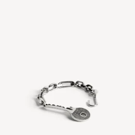 Pulseira «Neverlost» para homem em prata antiga