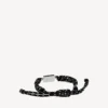 Pulseira Saint-Germain em renda preta/branca/prata brilhante