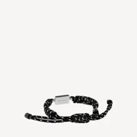 Pulseira Saint-Germain em renda preta/branca/prata brilhante