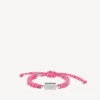 Pulseira Saint-Germain em renda rosa/preto/branco/prata brilhante