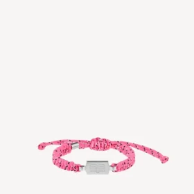 Pulseira Saint-Germain em renda rosa/preto/branco/prata brilhante
