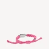 Pulseira Saint-Germain em renda rosa/preto/branco/prata brilhante