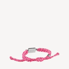 Pulseira Saint-Germain em renda rosa/preto/branco/prata brilhante