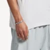 Punho Melrose para homem em prata antiga