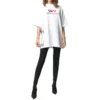 Roupa de ginásio, manga curta, corte largo, branca 620941TIVD59000
