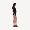 Saia-calções mini de corte elegante para mulher em preto