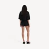 Saia-calções mini de corte elegante para mulher em preto