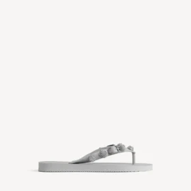 Sandália de dedo feminina Cagole em cinzento Balenciaga/cristal