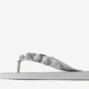 Sandália de dedo feminina Cagole em cinzento Balenciaga/cristal