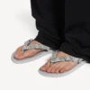 Sandália de dedo feminina Cagole em cinzento Balenciaga/cristal