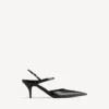 Sandália feminina «Avenue Bow» com tiras atrás em preto/prateado
