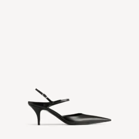 Sandália feminina «Avenue Bow» com tiras atrás em preto/prateado