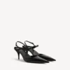 Sandália feminina «Avenue Bow» com tiras atrás em preto/prateado