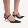 Sandália feminina «Avenue Bow» com tiras atrás em preto/prateado